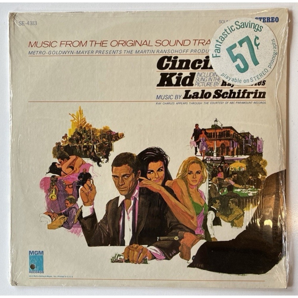 THE CINCINATTI KID SDTRK LP SEALED 1965 MGM E-4313 MONO RAY CHARLES (L42)